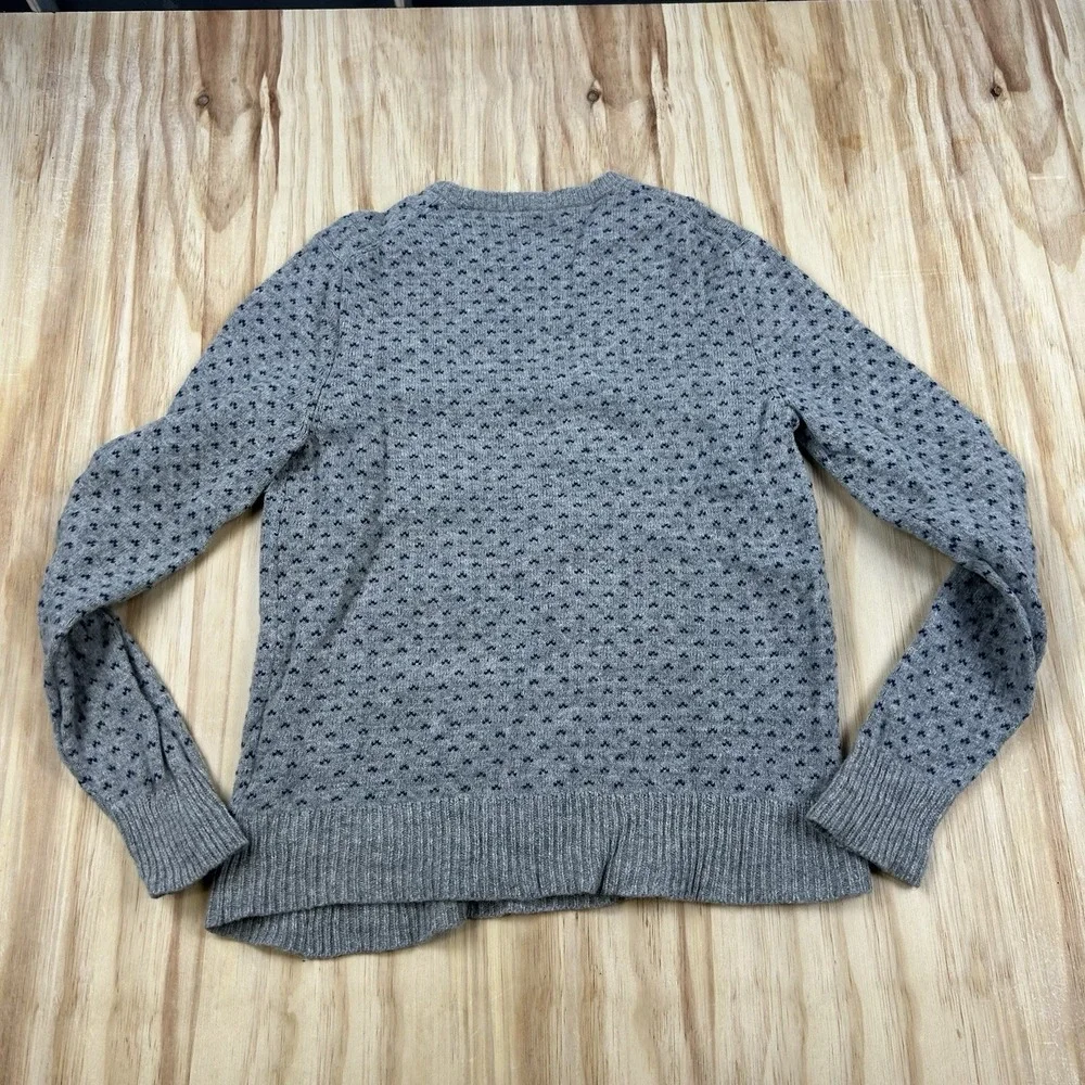 J.Crew Women's Large Gray Blue Nordic Lambswool Sweater Fair Isle Heritage